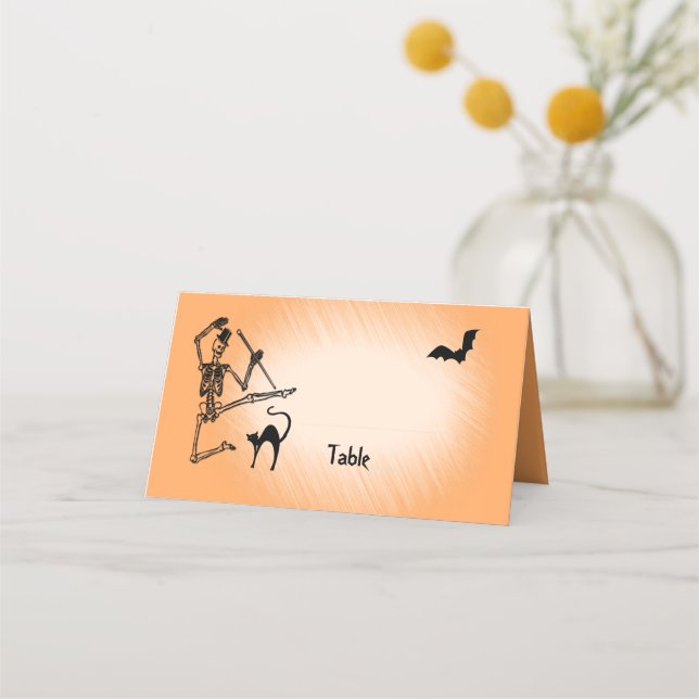 Halloween Danser Skeleton Cartes de lieu (Devant)