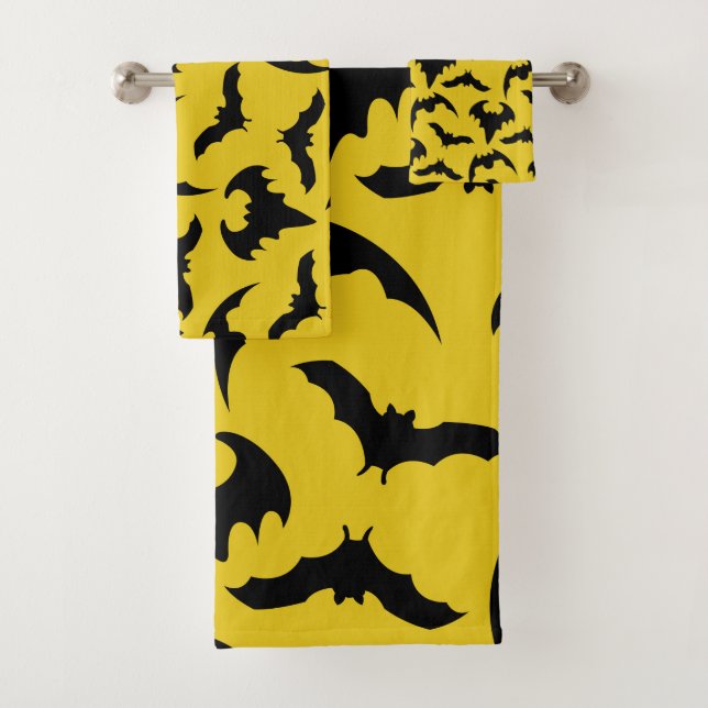 Halloween des chauves-souris jaunes et noires (En situation)