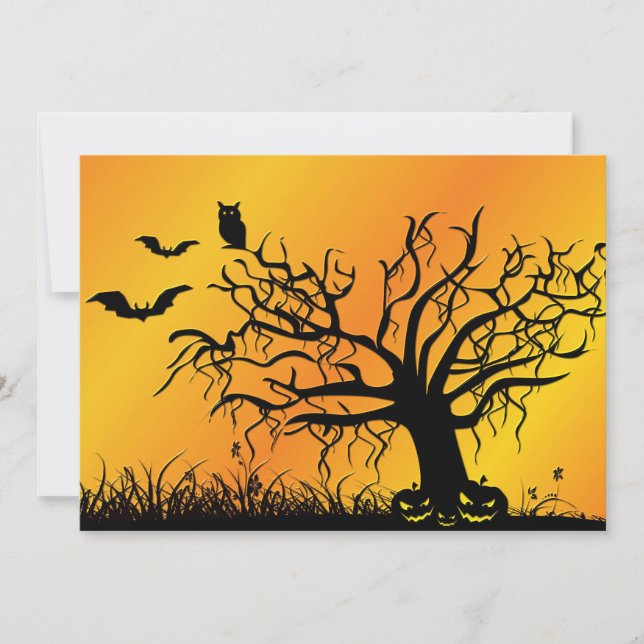 Halloween Design avec chauves-souris, arbre et Cit (Devant)