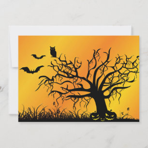 Halloween Design avec chauves-souris, arbre et Cit