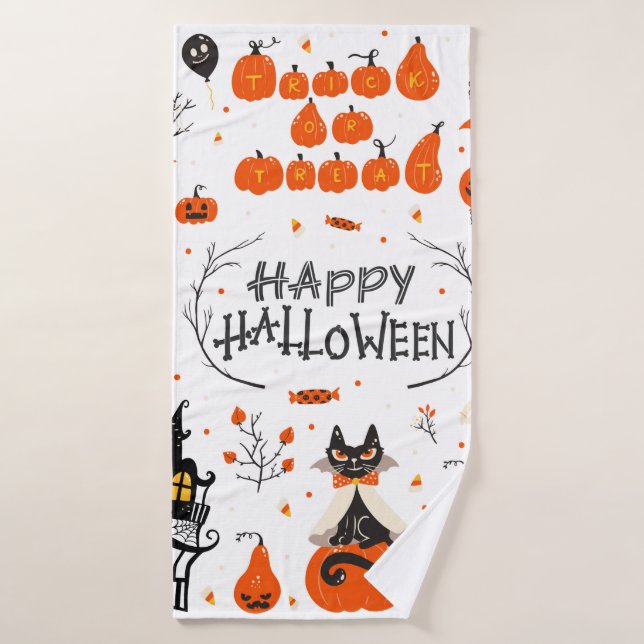 Halloween design elements. Halloween cliparts with (Serviette de bain)