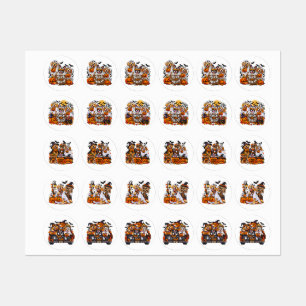 Halloween Dog Sticker Sheet – Cute Spooky Dogs Tr