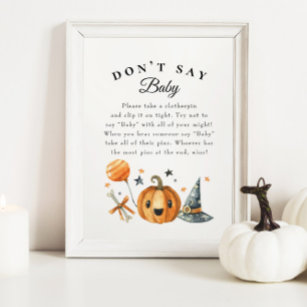 Halloween "Don't Say Baby" Baby shower Poster du j