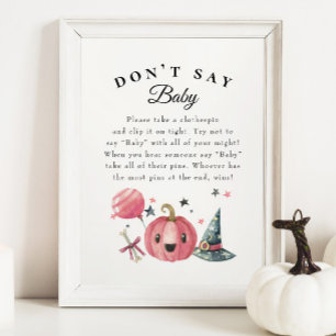 Halloween "Don't Say Baby" Baby shower Poster du j