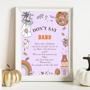 Halloween "Don't Say Baby" Baby shower Poster du j