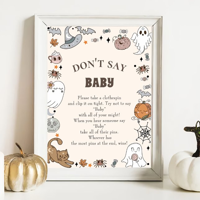 Halloween "Don't Say Baby" Baby shower Poster du j (Créateur téléchargé)