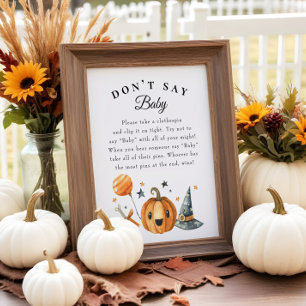Halloween "Don't Say Baby" Baby shower Poster du j