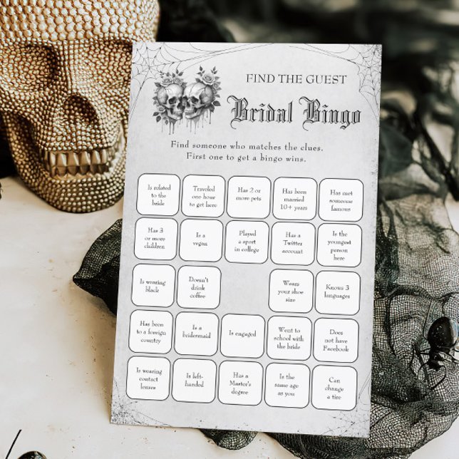 Halloween du crâne Trouvez le jeu de bingo nuptial (Créateur téléchargé)