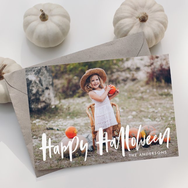 Halloween écrit à la main | Carte photo Halloween (Créateur téléchargé)