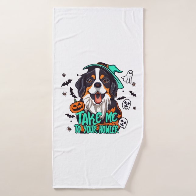 Halloween éffrayant Bernese : Emmenez-moi à votre  (Serviette de bain)
