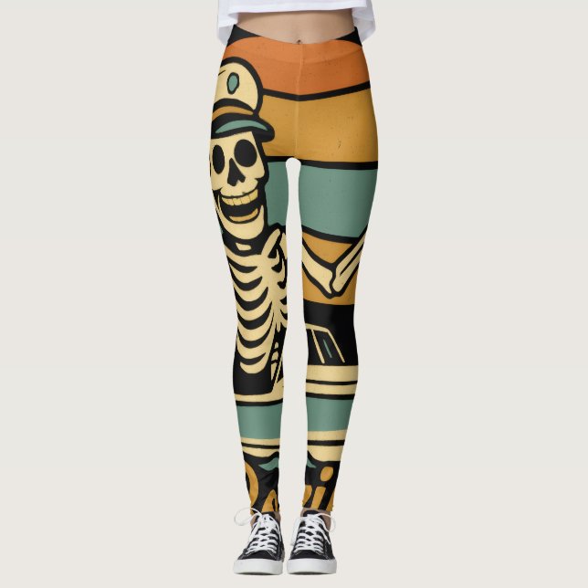 Halloween éffrayant Boo-zing Cruising Leggings (Devant)