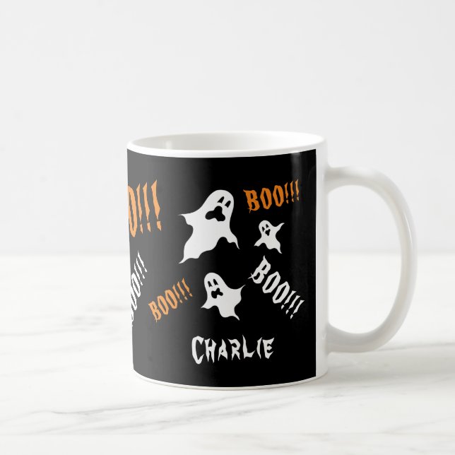 Halloween Éffrayant Personnalisé Fantômes Café Mug (Droite)