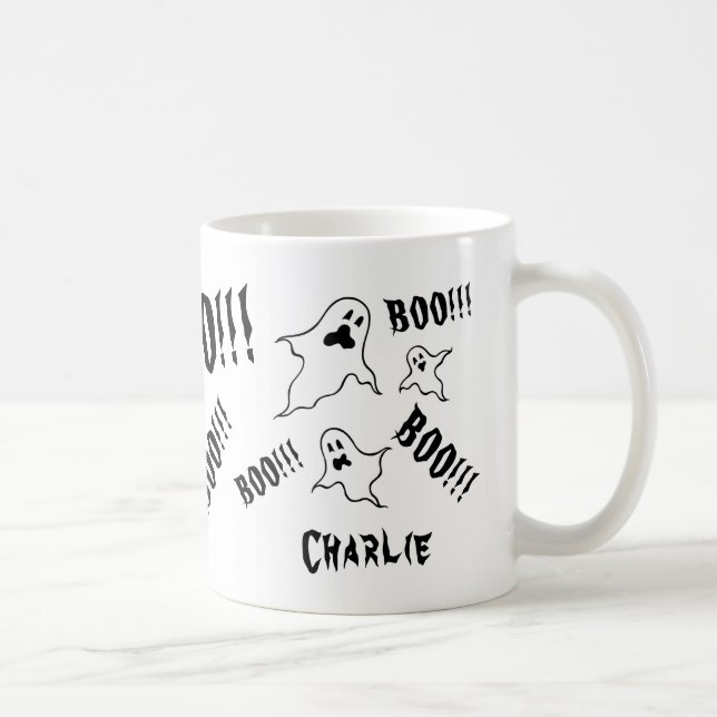 Halloween Éffrayant Personnalisé Fantômes Café Mug (Droite)