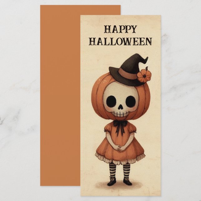 Halloween éffrayante fille de crâne Trick ou de tr (Devant / Derrière)