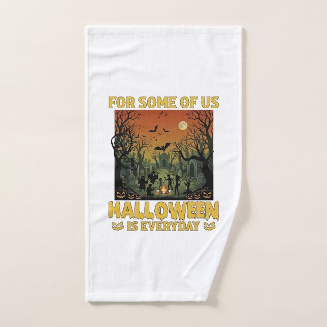 Halloween est tous les jours Cimetière Zombies Feu (Serviette à main)