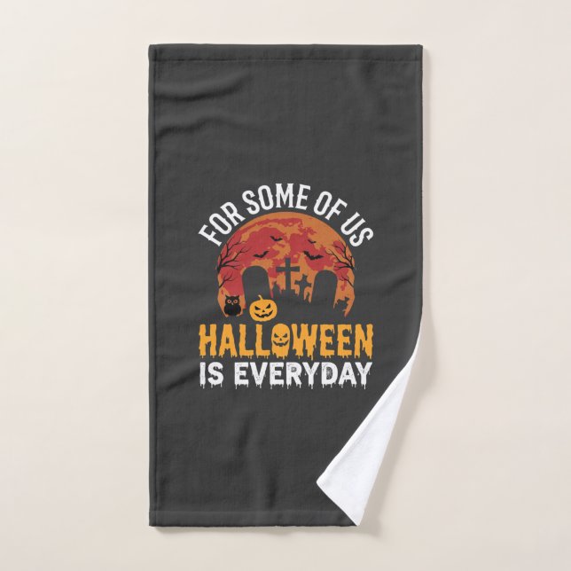 Halloween est tous les jours Lune de cimetière eff (Serviette à main)