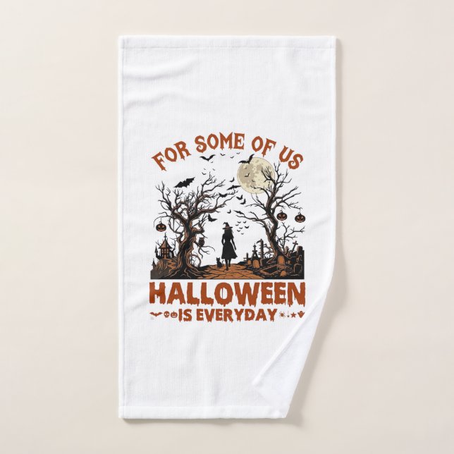 Halloween est tous les jours Sorcière Silhouette P (Serviette à main)
