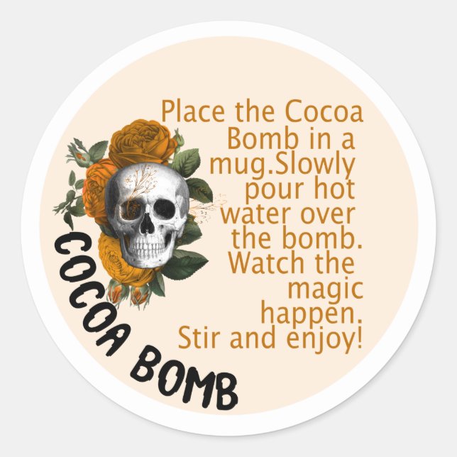 HALLOWEEN étiquettes de la bombe au cacao, SKULL (Devant)
