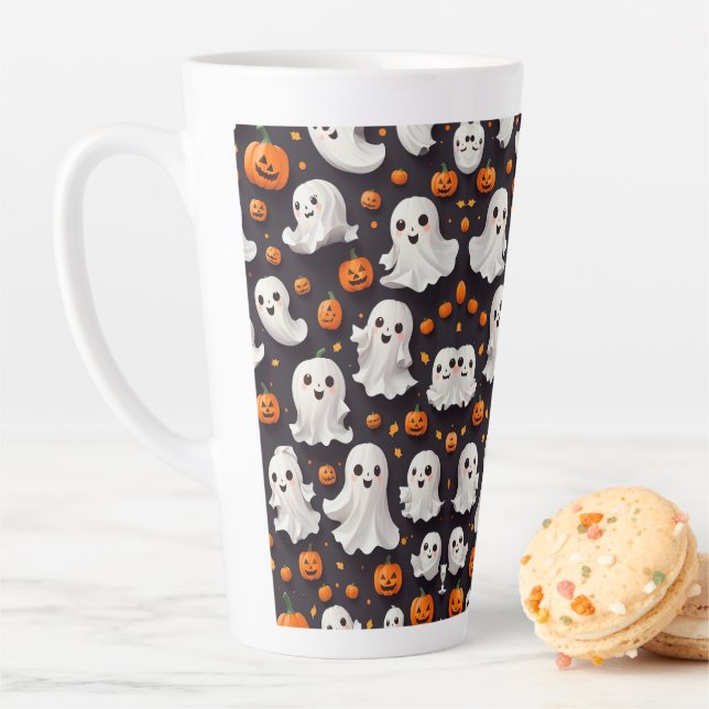 Halloween fantôme et Citrouille latte Mug (En situation)