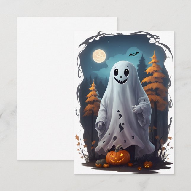 Halloween - Fantôme souriant (Devant / Derrière)