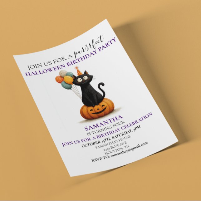 Halloween Fête d'anniversaire Enfants Chat noir (Créateur téléchargé)