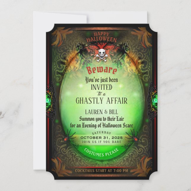 Halloween Flair Ghastly Affair Party Invitation (Devant)