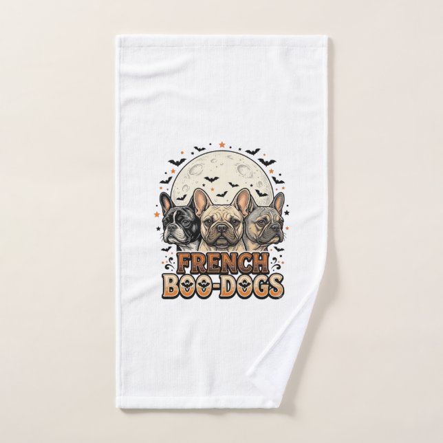Halloween Frenchie Boo Dogs Drôle Vintage_1 (Serviette à main)