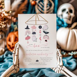 Halloween Ghost Mobile Baby Girl Shower Invitation