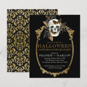Halloween gothique Adulte Crâne Invitation Vintage
