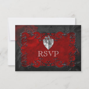 Halloween gothique élégant Mariage Carte RSVP