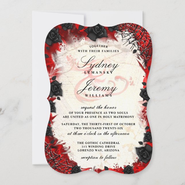 Halloween gothique foncé "Ensemble" Invitation (Dos)