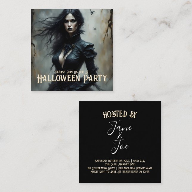 Halloween gothique Nuit de Mystère Invitation (Devant / Derrière)