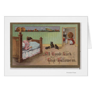 Halloween GreetingKid dans le lit