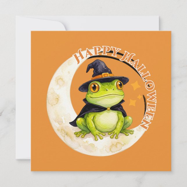 Halloween Grenouille Crapaud Sorcière Vert (Devant)