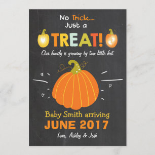 Halloween grossesse faire-part Tricoter ou traitem