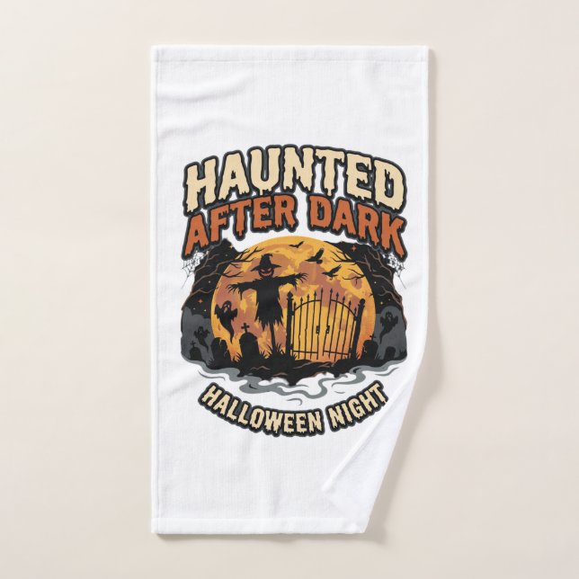 Halloween Hanté Après la Tombée de la Nuit (Serviette à main)