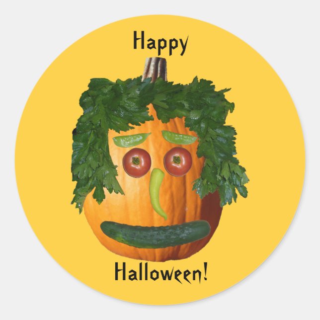 Halloween heureux - Sticker Visage Citrouille non  (Devant)
