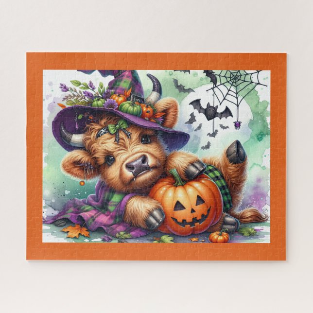 Halloween Highland Cow Jigsaw Puzzle (Horizontal)