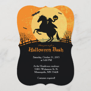 Halloween Homme Cheval sans tête Invitation de fêt