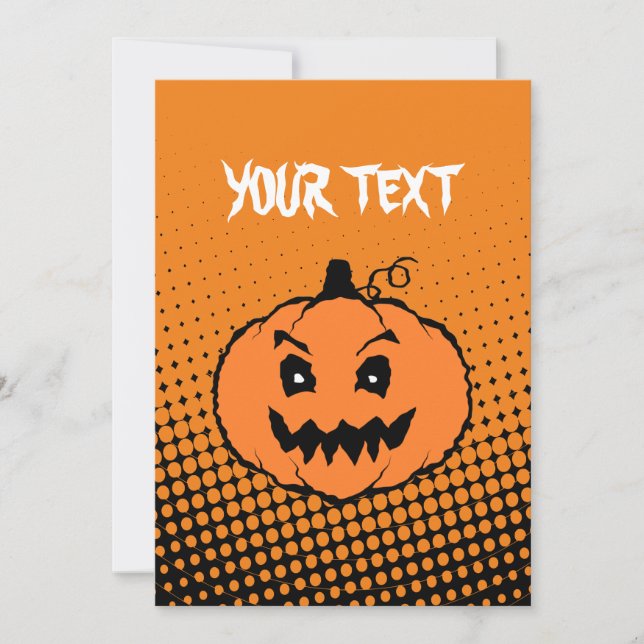 Halloween Horreur Citrouille Gradients Invitation (Devant)