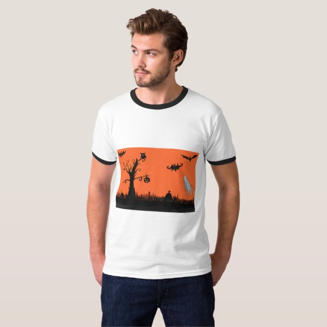 Halloween Illustration T-Shirt simple pour homme R (Devant entier)
