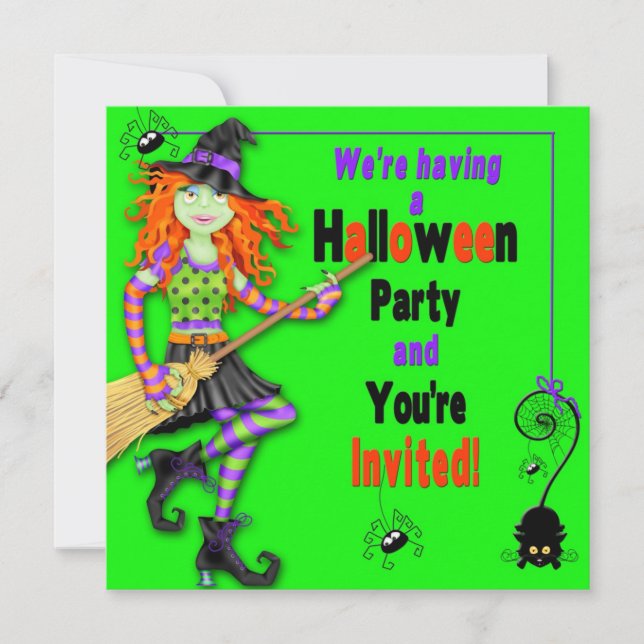 HALLOWEEN INVITATION DE FÊTE - ENFANTS - TÉMOIGNAG (Devant)
