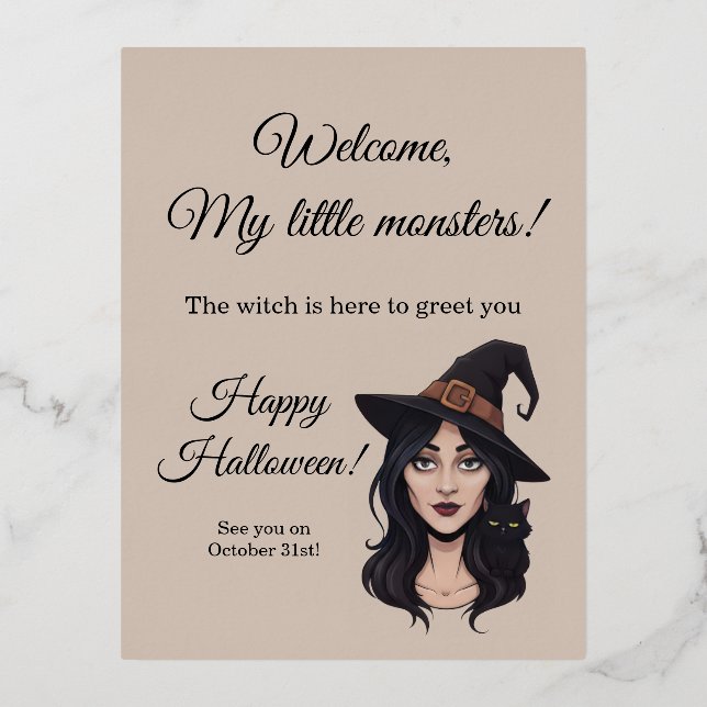 Halloween Invitation | Spooky Witch Greeting Card (Recto)