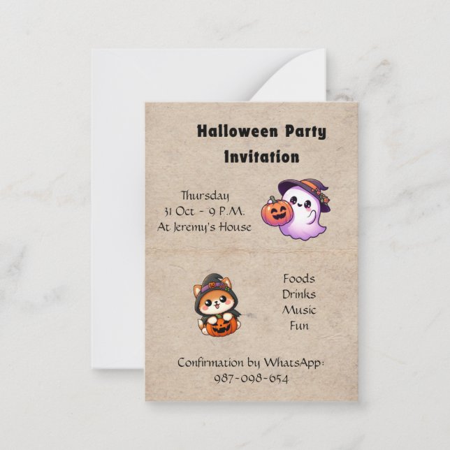Halloween Invitation to be personalised (Devant)