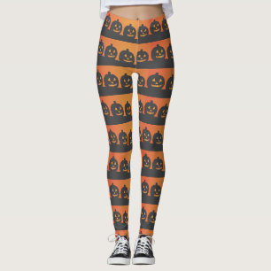 Halloween Jack O'Lanterns Leggings rayés