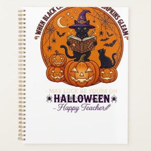 Halloween Joyeux Professeur Chat Noir Sorcière Cha