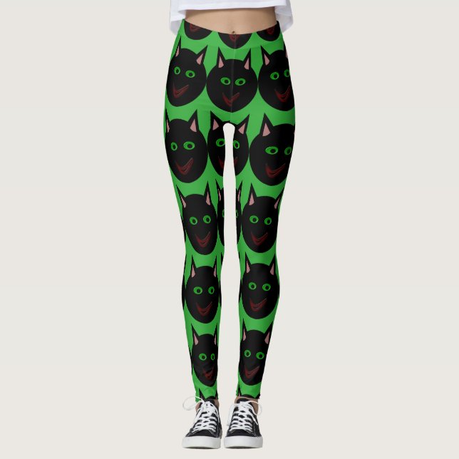 Halloween Leggings de chat noir (Devant)