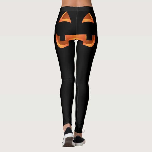 Halloween Leggings Drôle Citrouille Stretchy Pants (Dos)