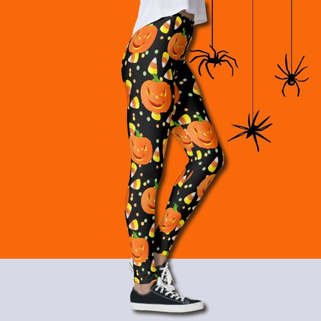 Halloween Leggings Jack-O-Lanterns Orange Citrouil (Créateur téléchargé)