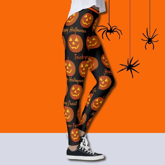 Halloween Leggings Jack-O-Lanterns Orange Citrouil (Créateur téléchargé)